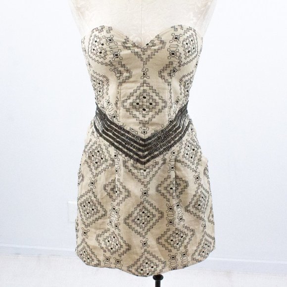 Anthropologie Dresses & Skirts - Parker M Rockstar Embroidered Strapless Mini Dress